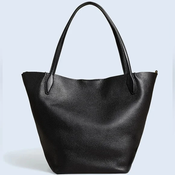 Madewell Shopper Tote in Soft Grain Pebbled Leather - Black, BNWT - Picture 2 of 8